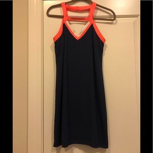 Skies Are Blue Navy & Neon Stripe Dress